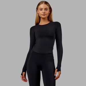 NWT Lskd Embrace Thermal Long Sleeve Tee in Black Size Large